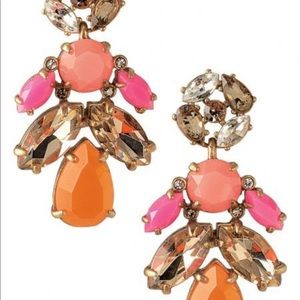 Stella and Dot Orange and Pink gemstone earrings